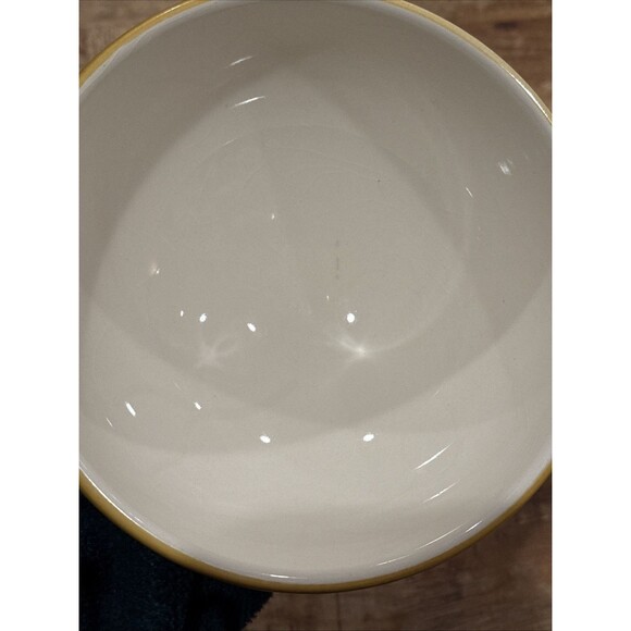 Williams Sonoma Fleur De Lis Yellow Gold Footed Soup Cereal Bowl - Picture 10 of 10